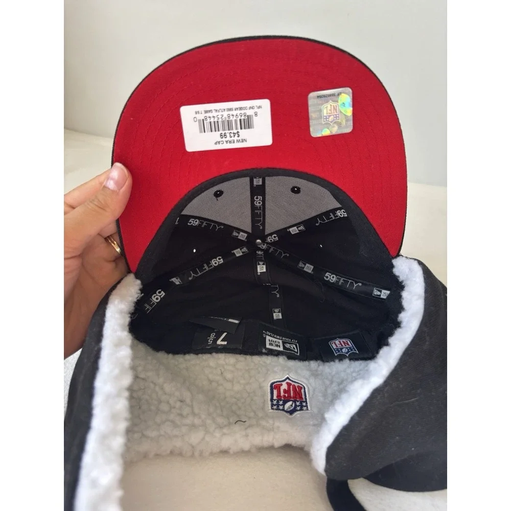 NFL Men's Atlanta Falcons Red/Black New Era Dog Ear Flat Bill Hat 7 5/8 6 Panel